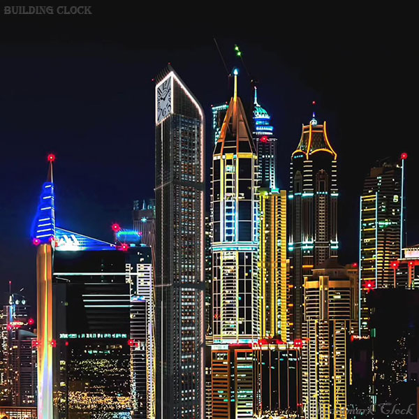 Dubai Marina residential clock tower